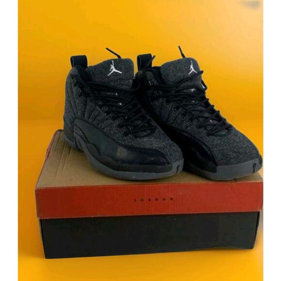 Nike Air Jordan XII 12 Retro Wool 2016 Dark Grey Black Size 7 852627-003 New - Picture 1 of 8